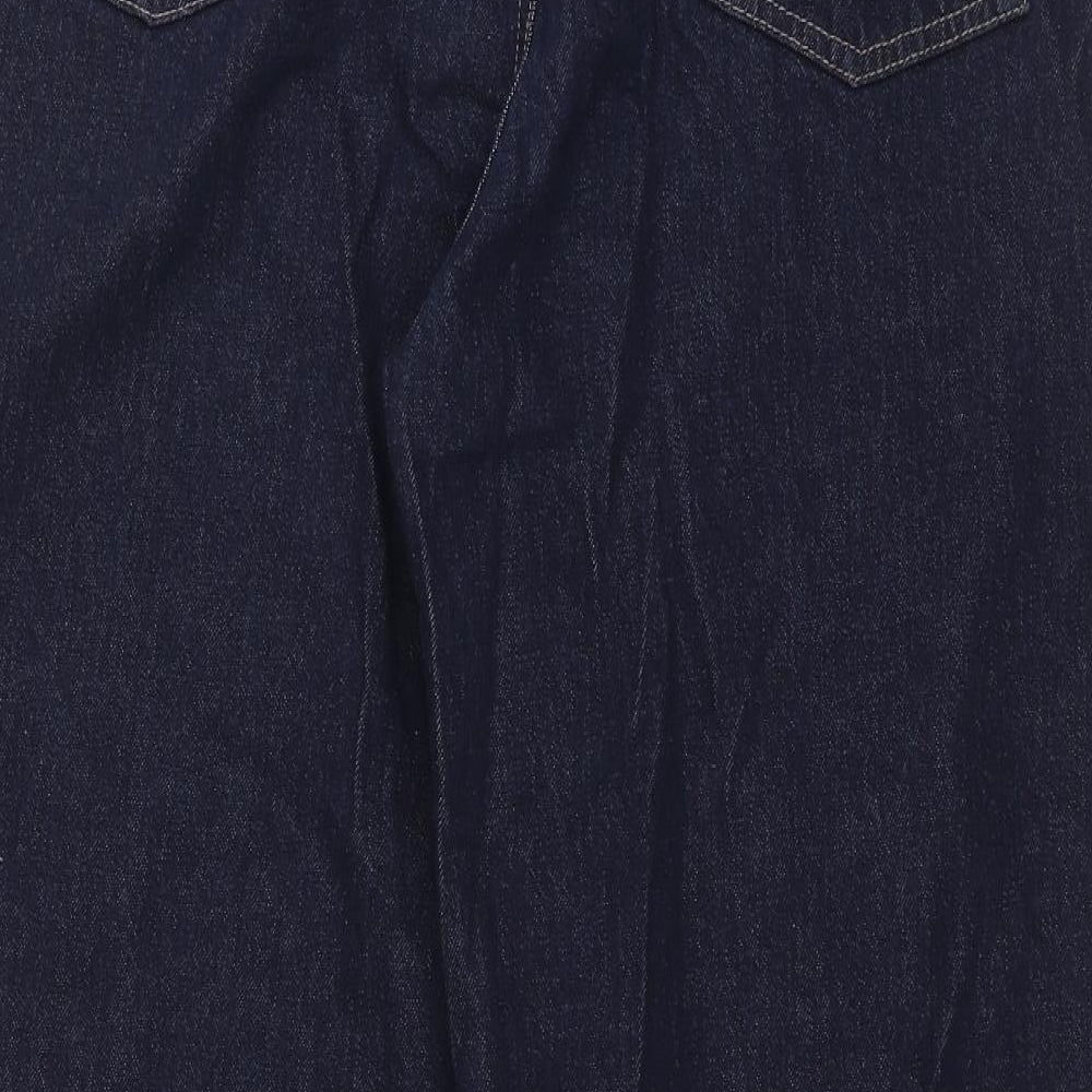 Marks and Spencer Womens Blue Cotton Wide-Leg Jeans Size 20 L30 in Regular Zip