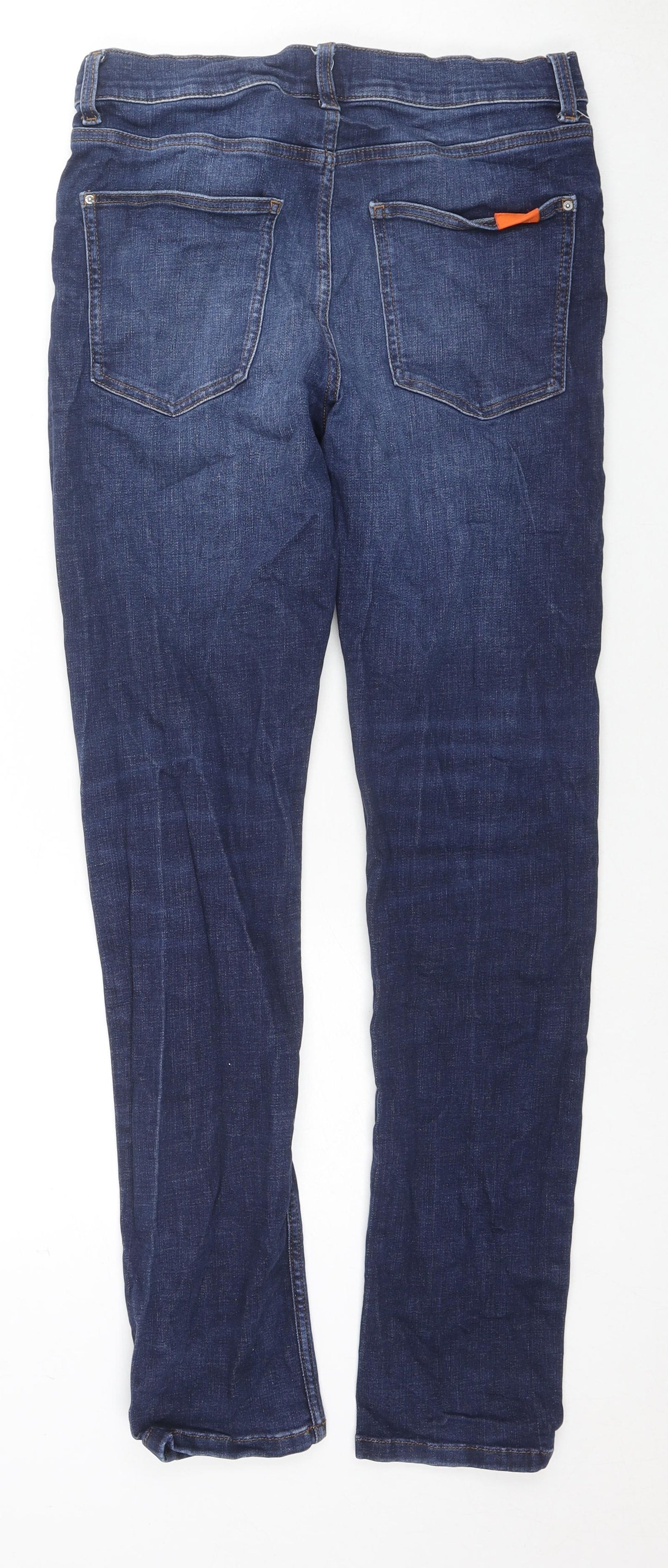 Yes Friends. Mens Blue Cotton Skinny Jeans Size 32 in L30 in Regular Zip