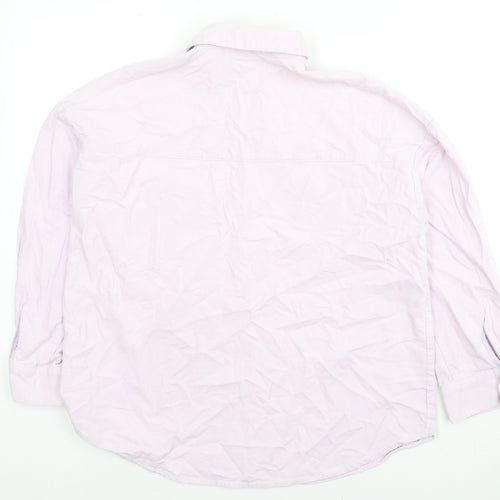Divided by H&M Womens Pink Cotton Basic Button-Up Size XS Collared
