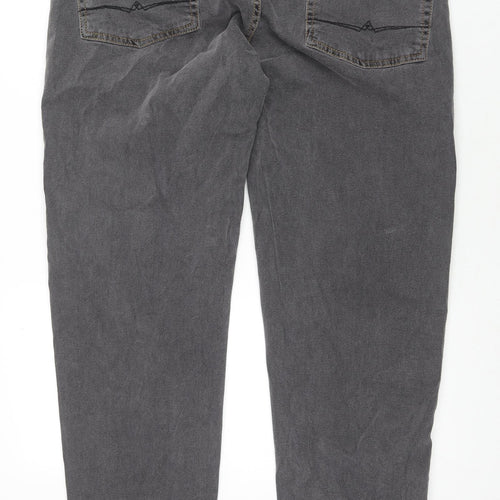 ASOS Mens Grey Cotton Tapered Jeans Size 36 in L36 in Regular Zip