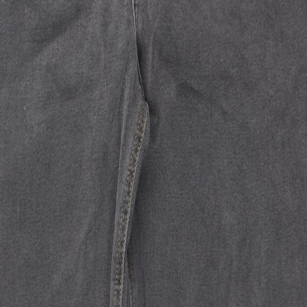 ASOS Mens Grey Cotton Tapered Jeans Size 36 in L36 in Regular Zip
