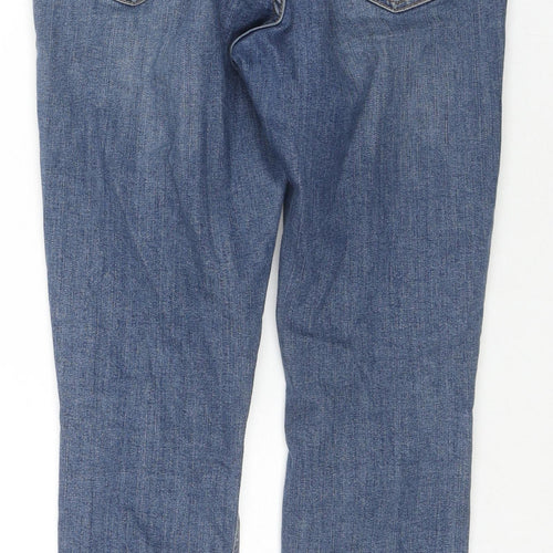Topshop Womens Blue Cotton Skinny Jeans Size 28 L30 in Regular Zip