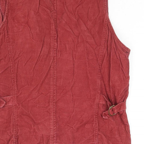 Casual Club Womens Red Gilet Waistcoat Size 14 Button