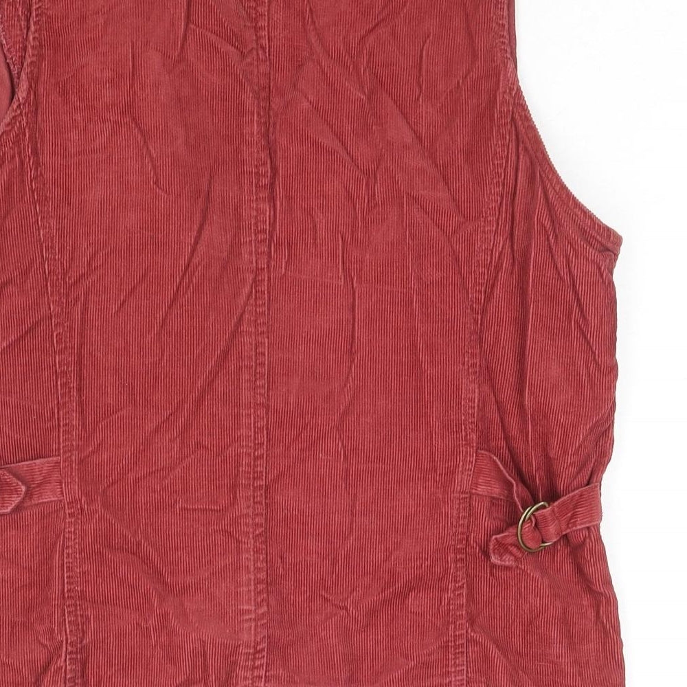 Casual Club Womens Red Gilet Waistcoat Size 14 Button