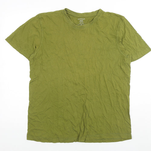 Avenue Mens Green Cotton T-Shirt Size M Round Neck