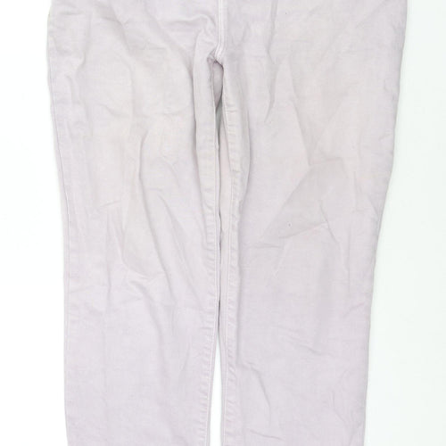 TU Womens Purple Cotton Mom Jeans Size 16 L28 in Regular Zip