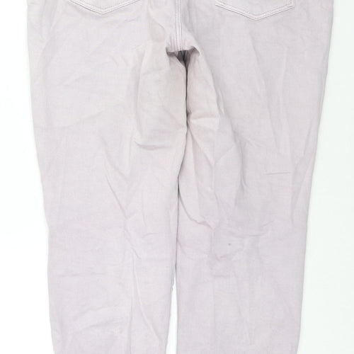 TU Womens Purple Cotton Mom Jeans Size 16 L28 in Regular Zip