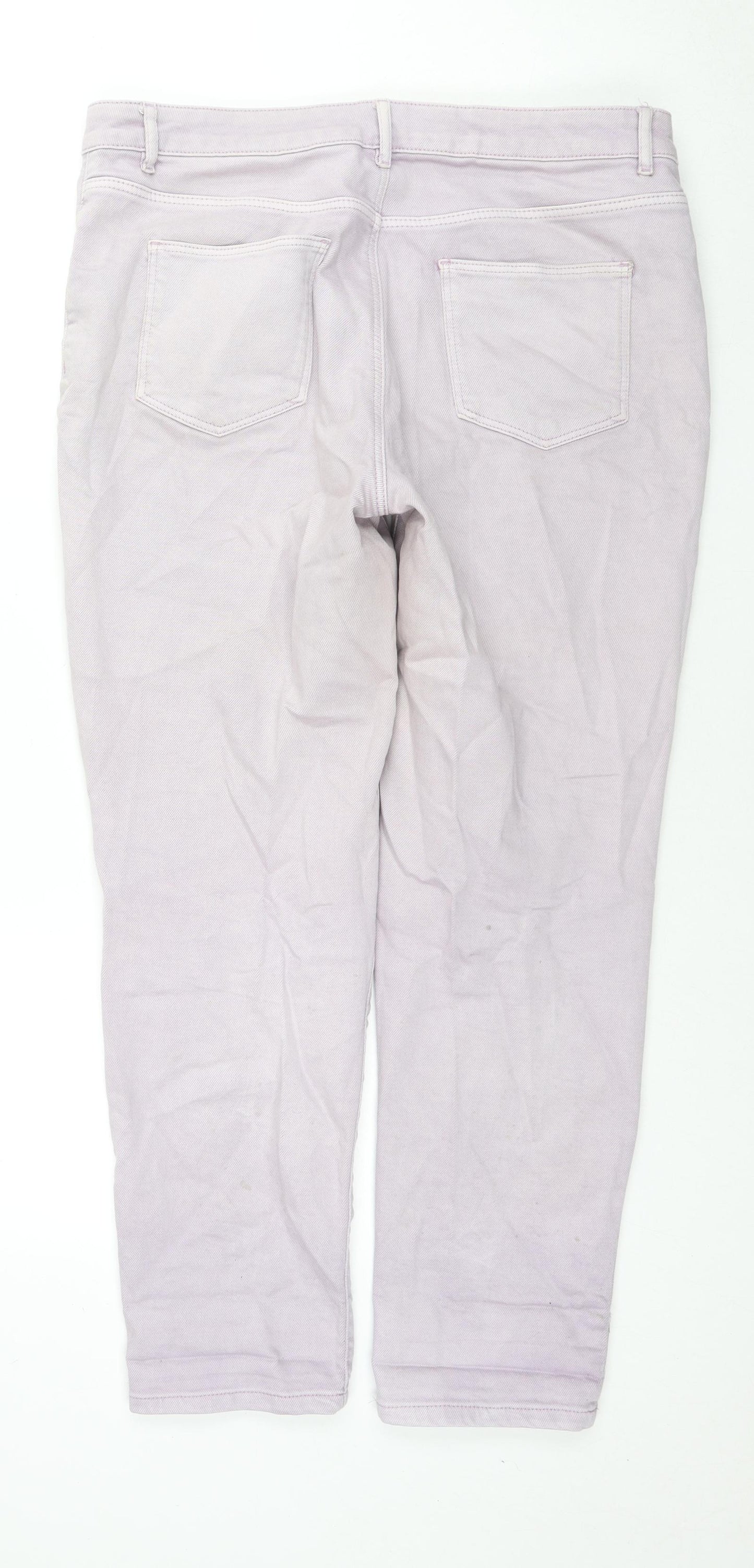 TU Womens Purple Cotton Mom Jeans Size 16 L28 in Regular Zip