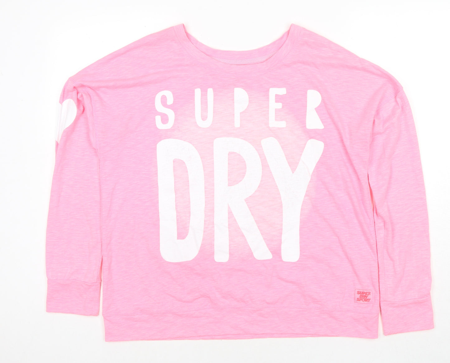 Superdry Womens Pink Polyester Pullover Sweatshirt Size M Pullover - Logo