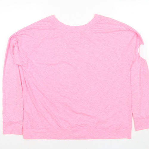 Superdry Womens Pink Polyester Pullover Sweatshirt Size M Pullover - Logo