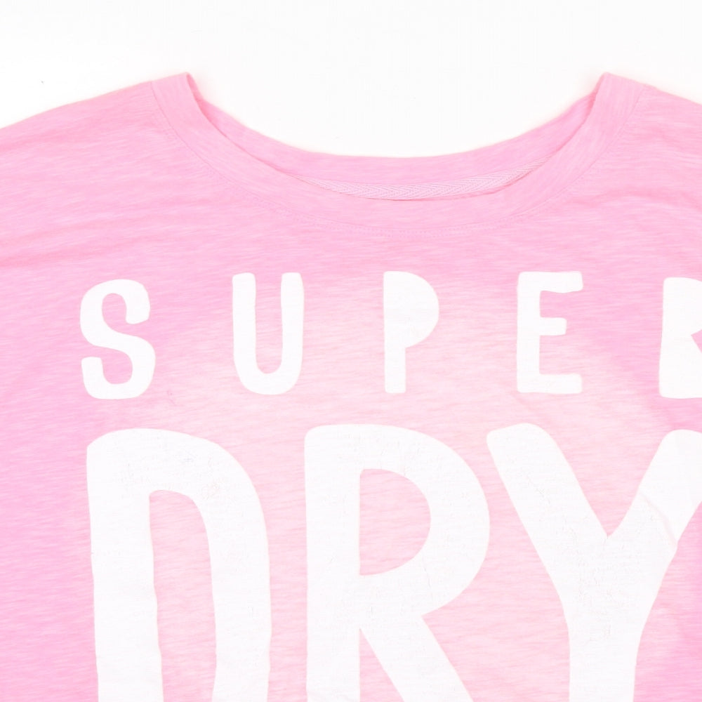 Superdry Womens Pink Polyester Pullover Sweatshirt Size M Pullover - Logo