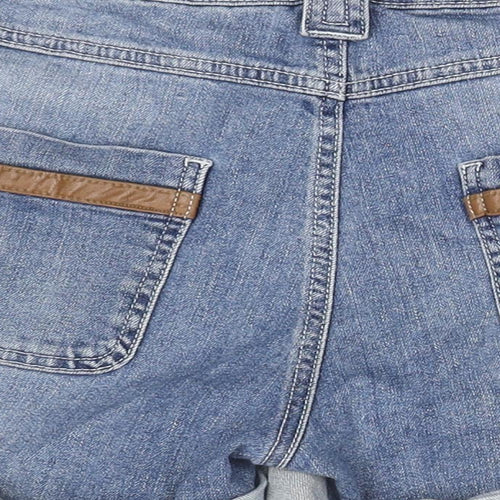 Miss Selfridge Womens Blue Cotton Hot Pants Shorts Size 10 L3 in Regular Zip