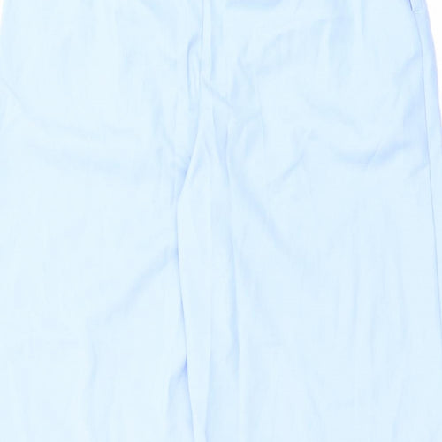 Marks and Spencer Womens Blue Polyester Trousers Size 8 L28 in Regular Zip - Smart Casual
