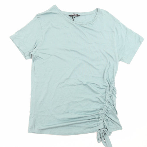 Debenhams Womens Blue Modal Basic T-Shirt Size 14 Round Neck - Ruched