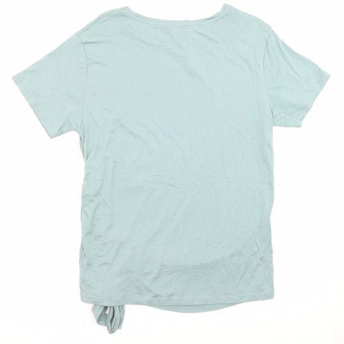 Debenhams Womens Blue Modal Basic T-Shirt Size 14 Round Neck - Ruched