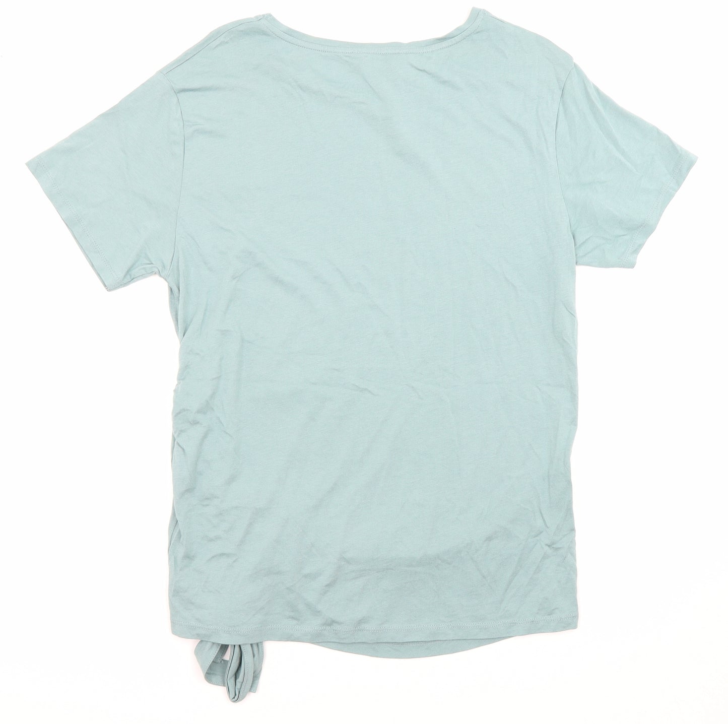 Debenhams Womens Blue Modal Basic T-Shirt Size 14 Round Neck - Ruched