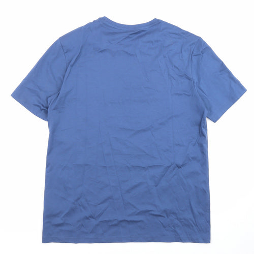 Autograph Mens Blue Cotton T-Shirt Size M Crew Neck - Classic
