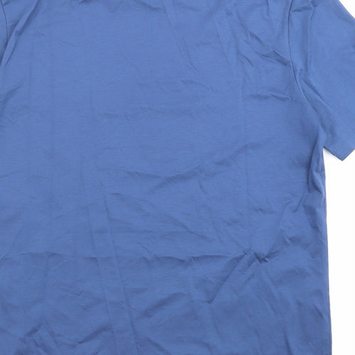 Autograph Mens Blue Cotton T-Shirt Size M Crew Neck - Classic