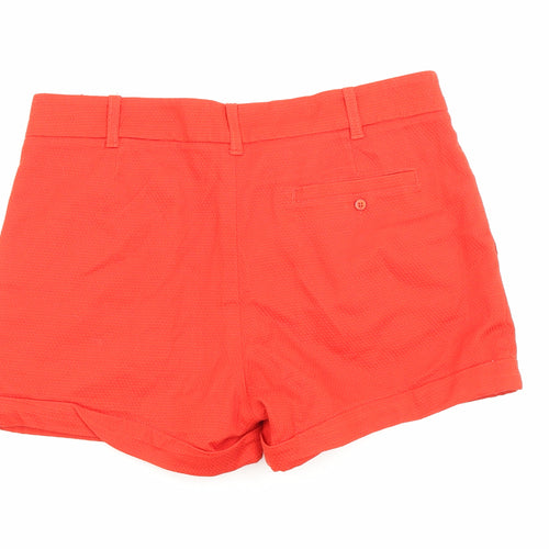 Jack Wills Womens Red Cotton Basic Shorts Size 8 L3 in Regular Zip
