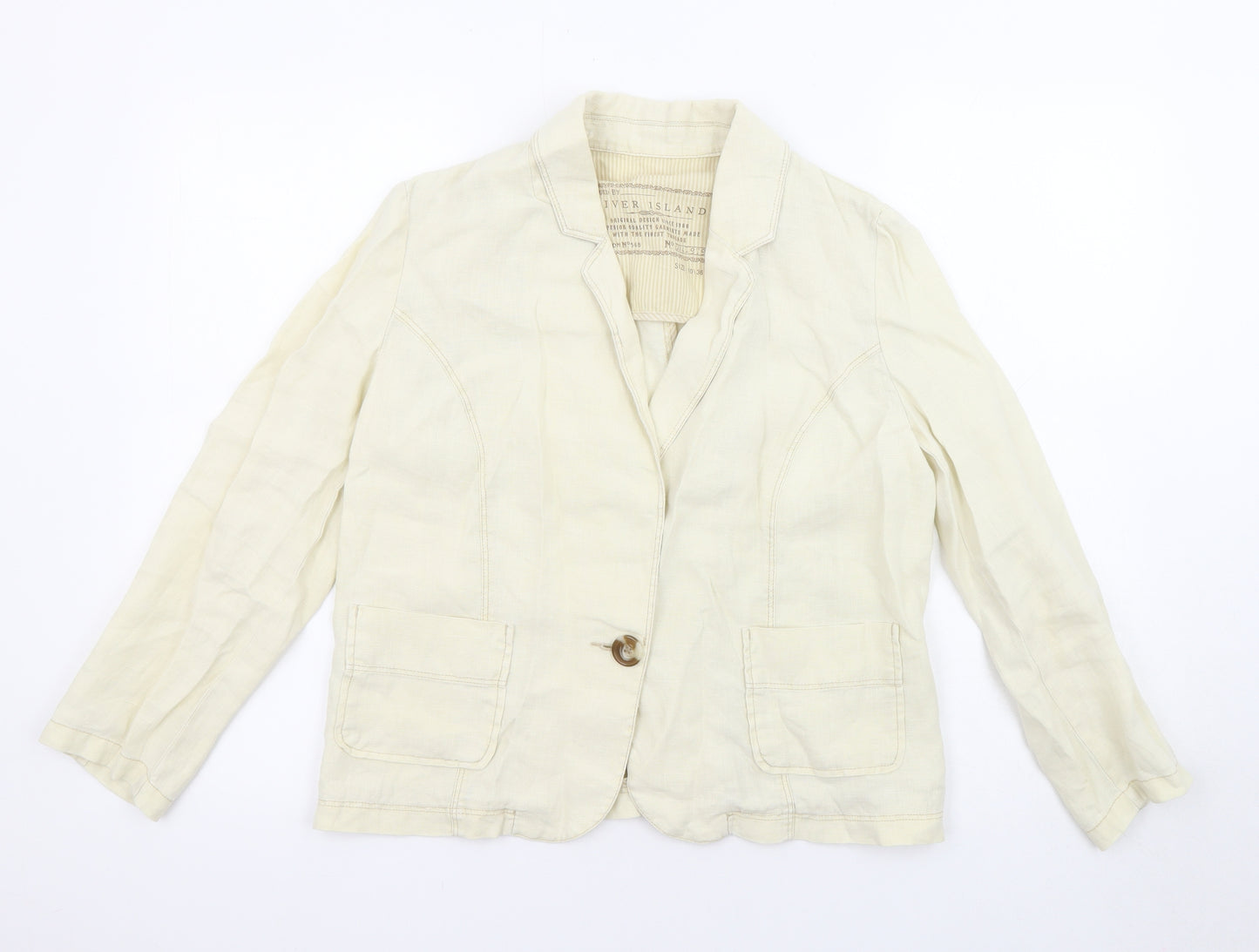 River Island Womens Ivory Jacket Size 10 Button