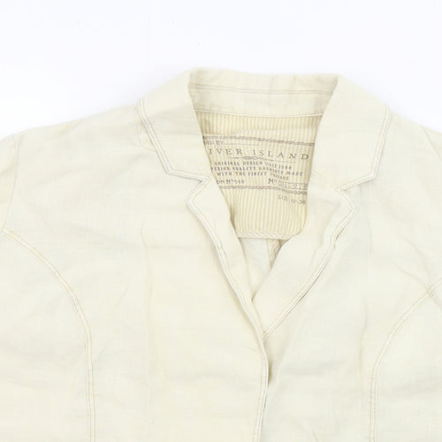 River Island Womens Ivory Jacket Size 10 Button