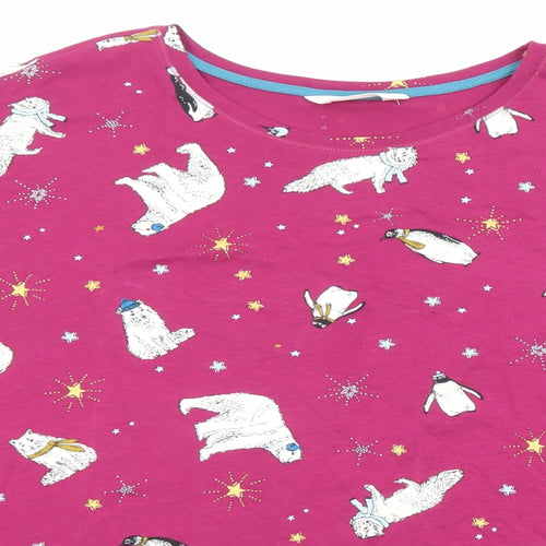Marks and Spencer Womens Purple Solid 100% Cotton Top Pyjama Top Size XL - Arctic Animals