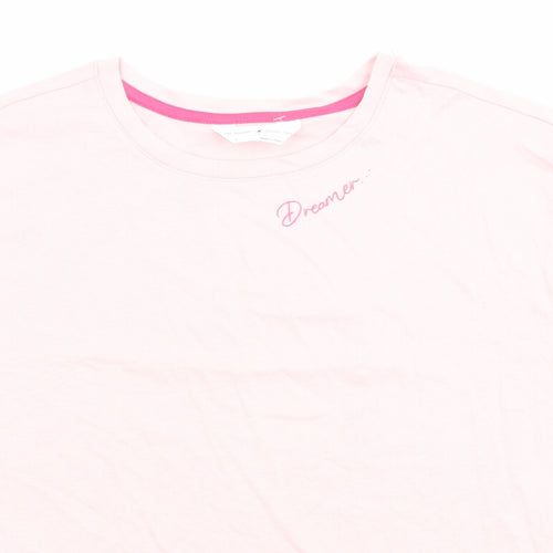 Marks and Spencer Womens Pink Solid 100% Cotton Top Pyjama Top Size S - Dreamer