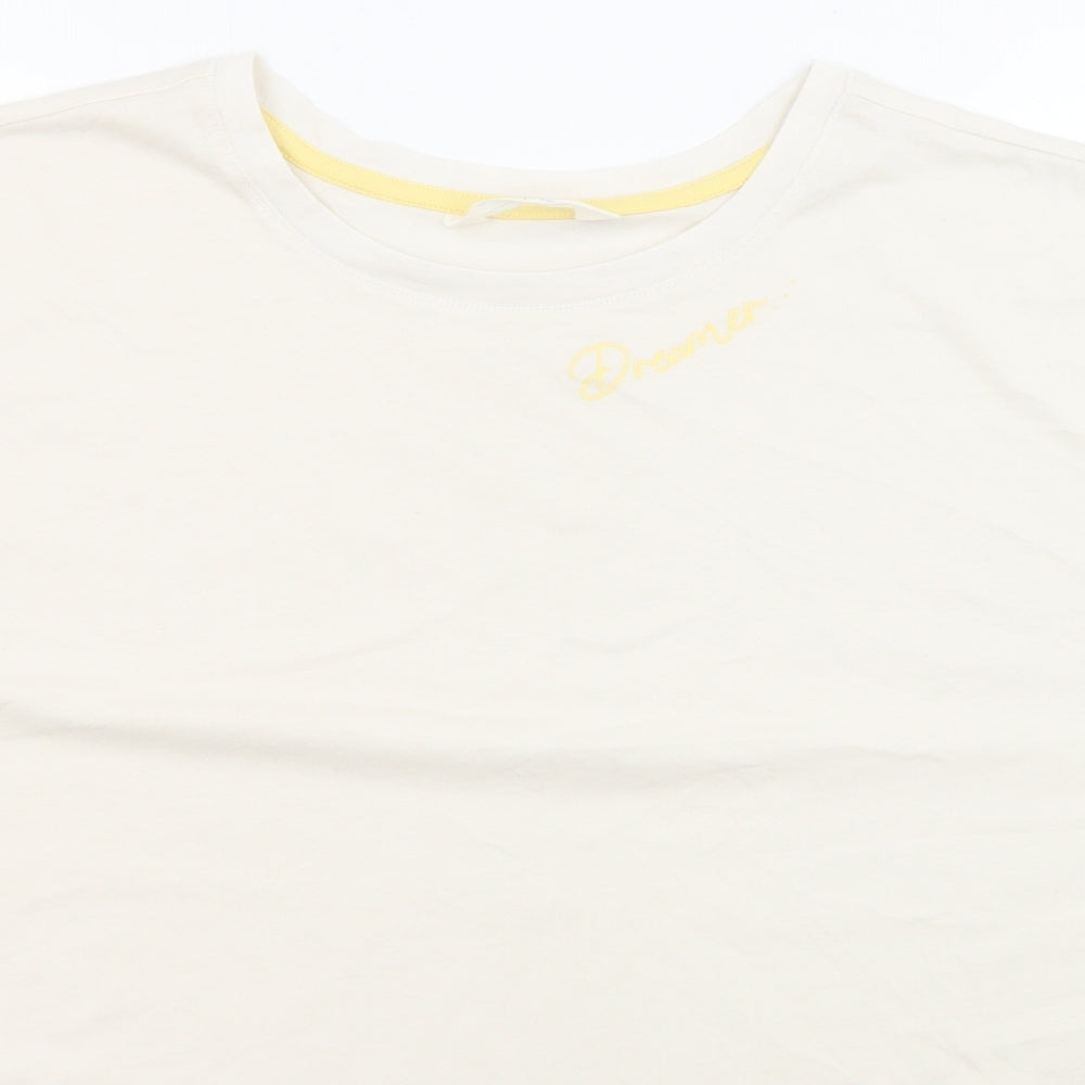 Marks and Spencer Womens Beige Solid 100% Cotton Top Pyjama Top Size XL - Dreamer