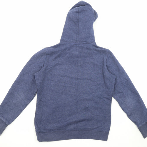 Superdry Womens Blue Cotton Pullover Hoodie Size L