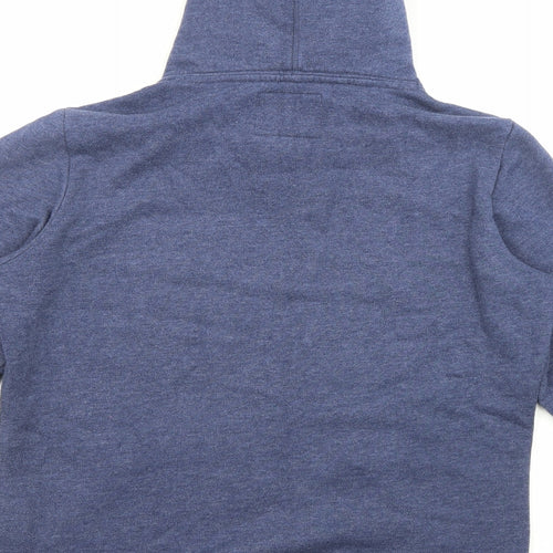 Superdry Womens Blue Cotton Pullover Hoodie Size L
