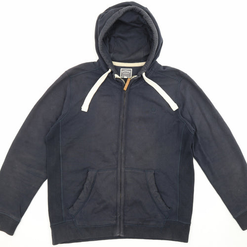 Fat Face Mens Black Cotton Full Zip Hoodie Size L