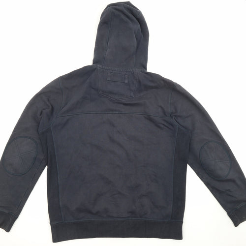 Fat Face Mens Black Cotton Full Zip Hoodie Size L