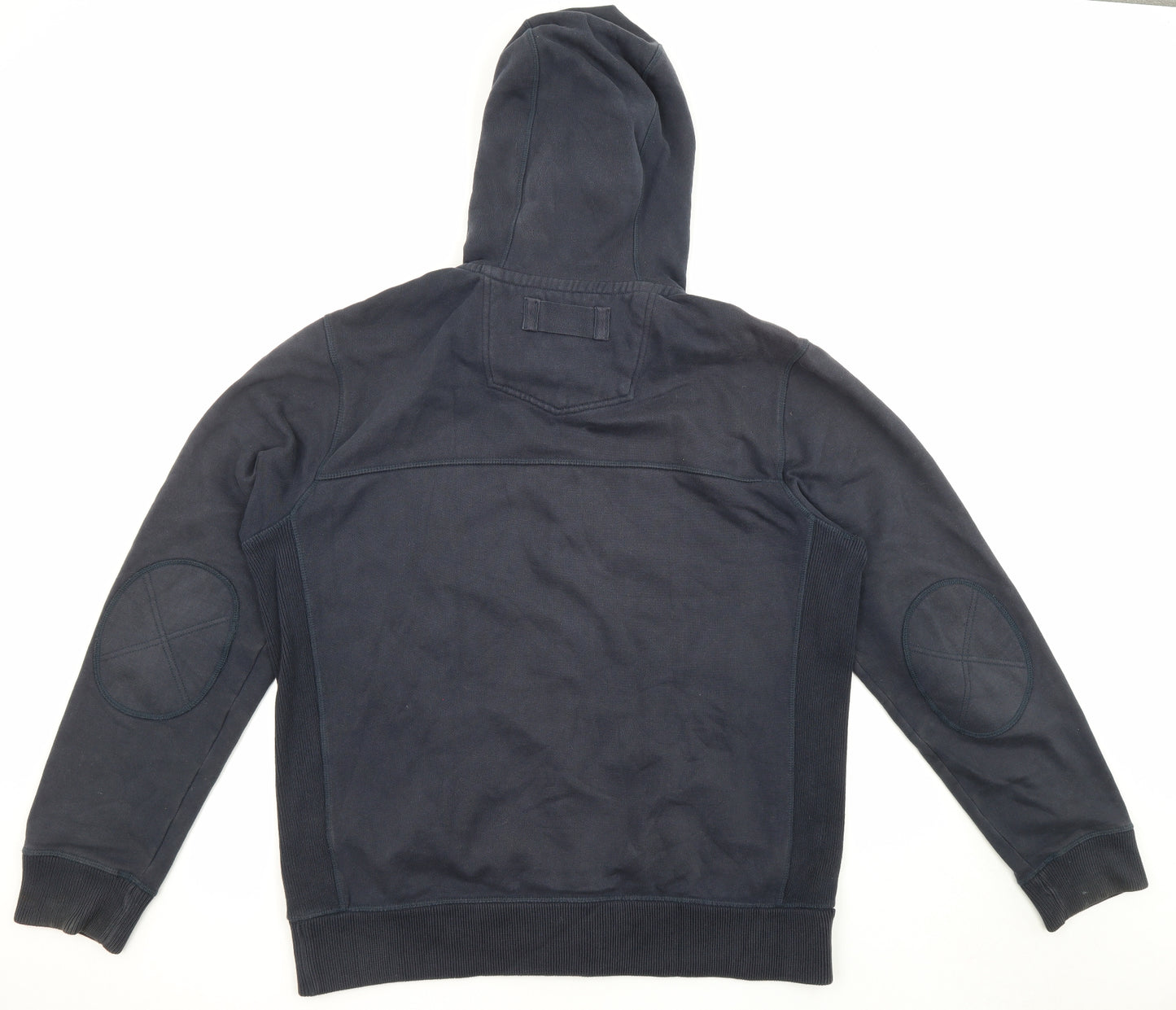 Fat Face Mens Black Cotton Full Zip Hoodie Size L