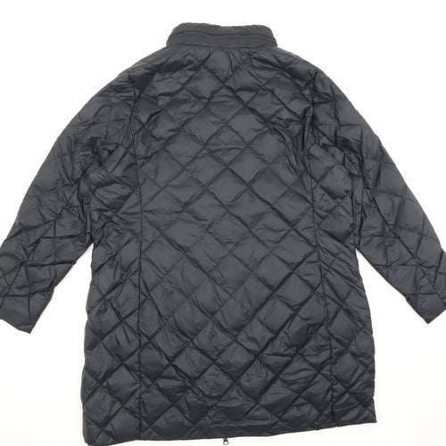 Marks and Spencer Womens Black Quilted Coat Size 20 Zip