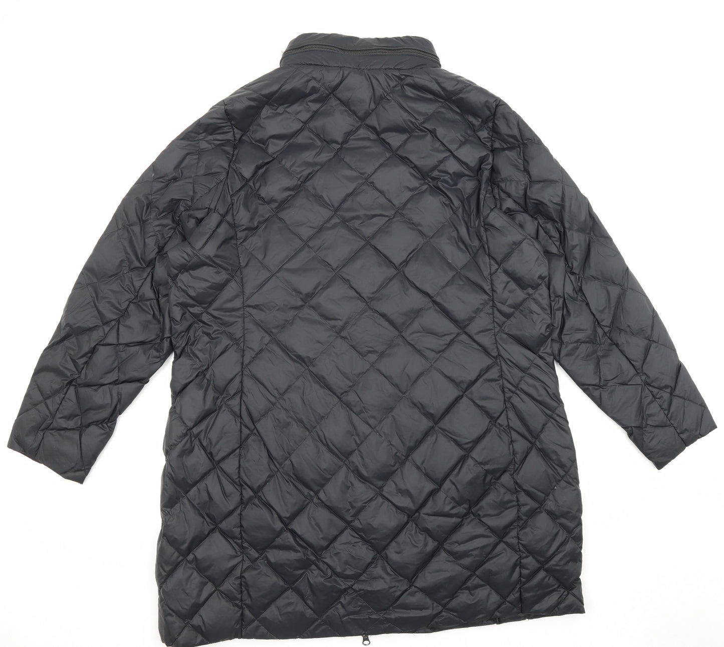 Marks and Spencer Womens Black Quilted Coat Size 20 Zip