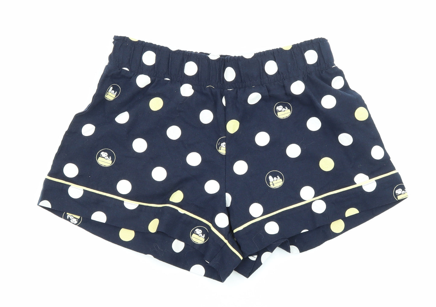 Marks and Spencer Womens Blue Polka Dot 100% Cotton Babydoll Pyjama Pants One Size - Peanuts