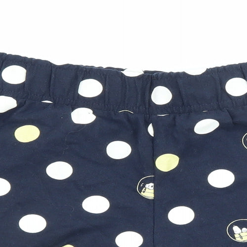 Marks and Spencer Womens Blue Polka Dot 100% Cotton Babydoll Pyjama Pants One Size - Peanuts