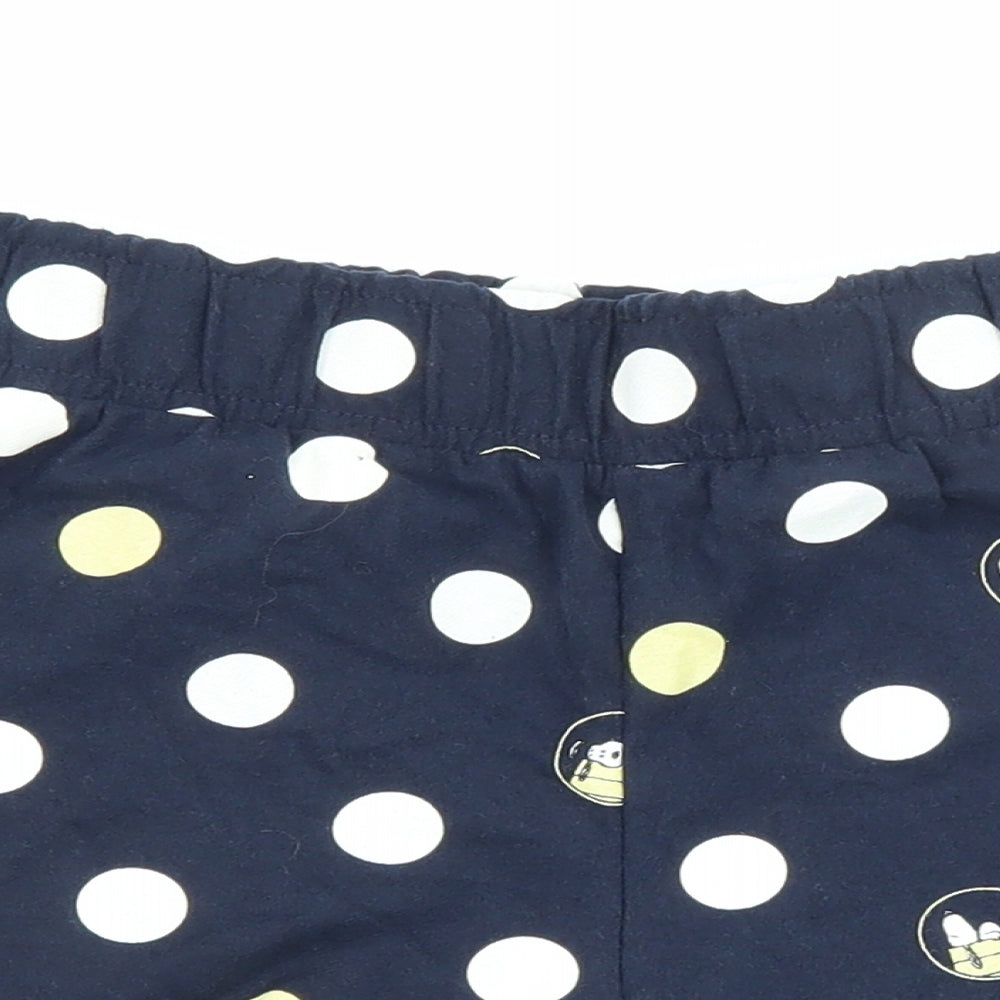Marks and Spencer Womens Blue Polka Dot 100% Cotton Babydoll Pyjama Pants One Size - Peanuts