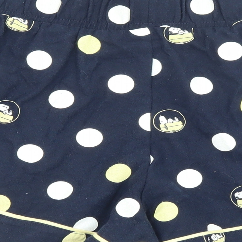 Marks and Spencer Womens Blue Polka Dot 100% Cotton Babydoll Pyjama Pants One Size - Peanuts