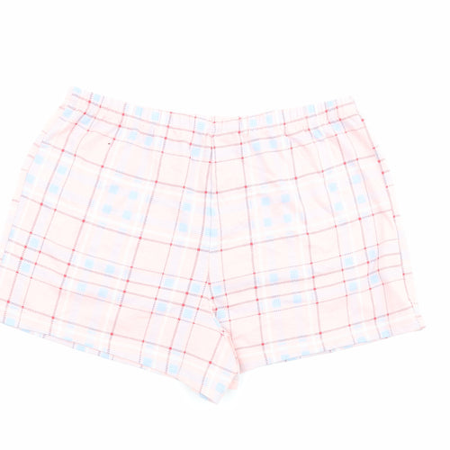 Marks and Spencer Womens Pink Check 100% Cotton Babydoll Pyjama Pants Size S