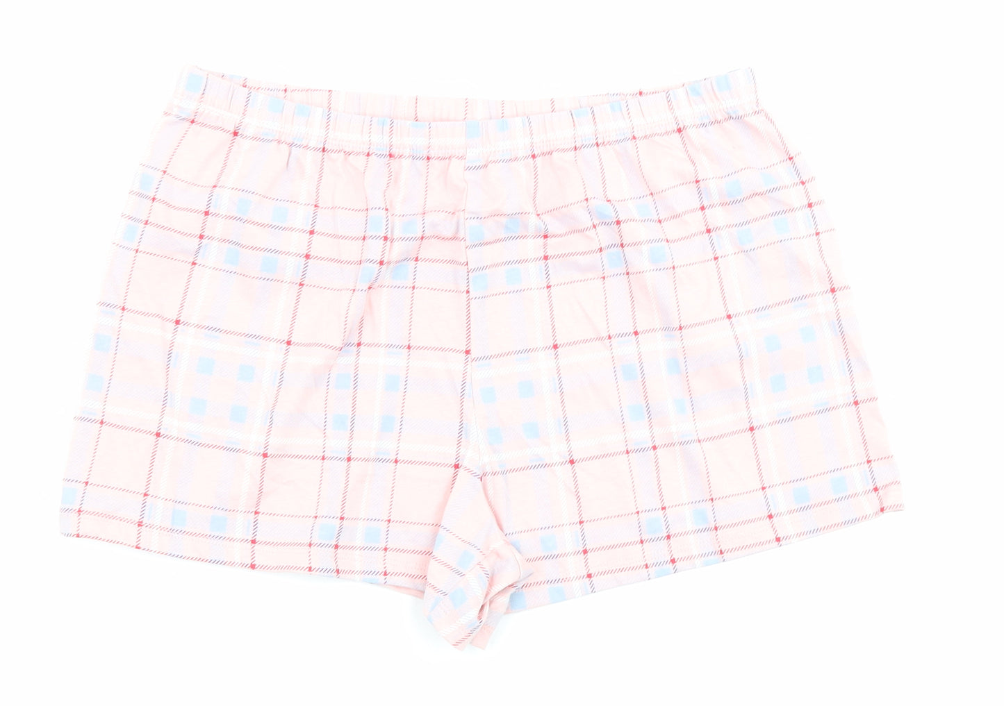 Marks and Spencer Womens Pink Check 100% Cotton Babydoll Pyjama Pants Size S