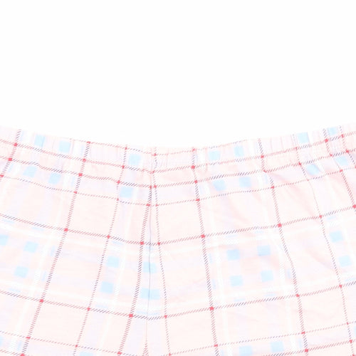 Marks and Spencer Womens Pink Check 100% Cotton Babydoll Pyjama Pants Size S