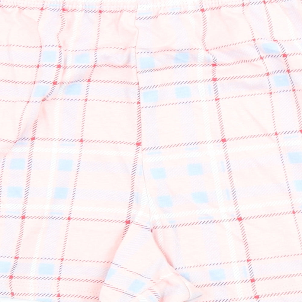 Marks and Spencer Womens Pink Check 100% Cotton Babydoll Pyjama Pants Size S