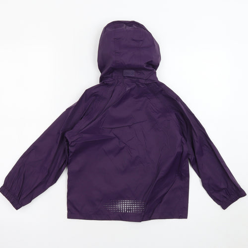 Mountain Warehouse Girls Purple Rain Coat Coat Size 5-6 Years Zip