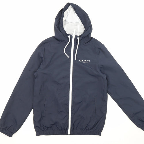 McKenzie Mens Blue Windbreaker Jacket Size S Zip