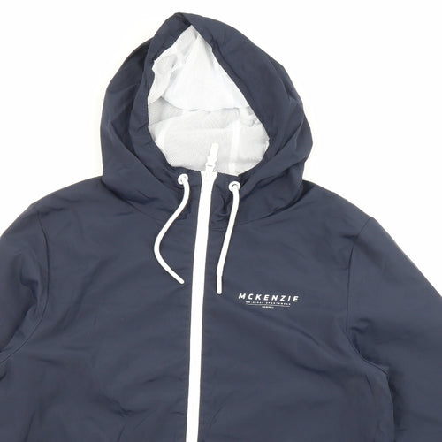 McKenzie Mens Blue Windbreaker Jacket Size S Zip