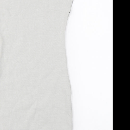 Zara Womens Grey Viscose Bodycon Size S Mock Neck Pullover