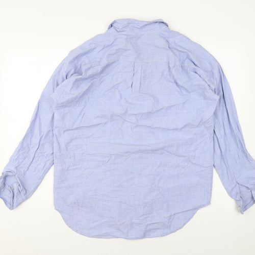 NEXT Womens Blue Cotton Basic Button-Up Size 14 Collared