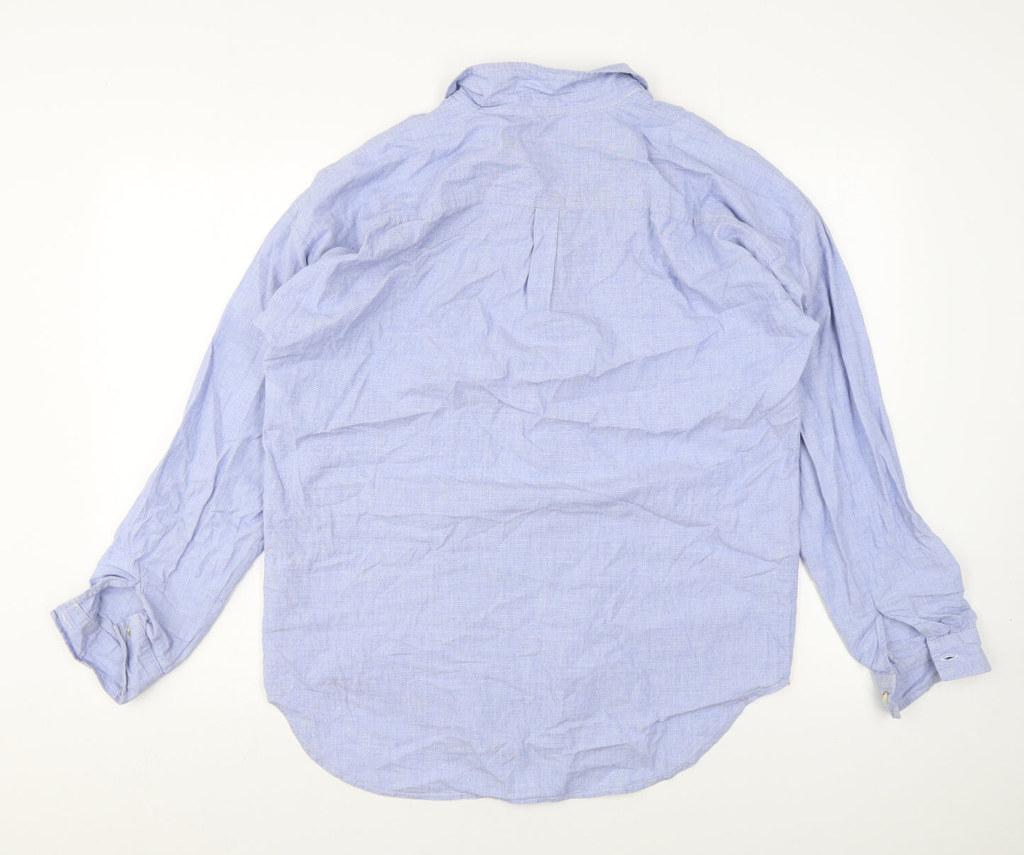 NEXT Womens Blue Cotton Basic Button-Up Size 14 Collared