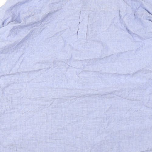 NEXT Womens Blue Cotton Basic Button-Up Size 14 Collared